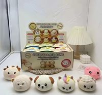 Jouet à presser en forme d'animal style Steamer Bun, jouet anti-stress de dessin animé simulé, jouet de décompression en EVA souple, impression numérique, promotion