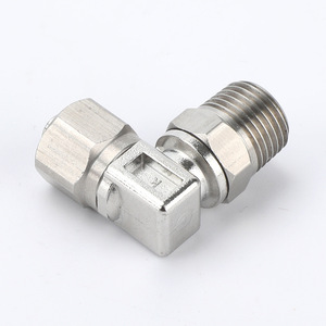 Raccord rapide SiVK en acier inoxydable, joint rotatif à filetage externe à angle droit de 90 degrés pour tuyau d'air, série PL, type SMC - Product Image 1