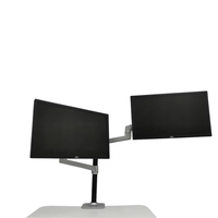 Support de moniteur de bureau à double écran Support de moniteur en aluminium à double bras réglable en hauteur Support de moniteur stable