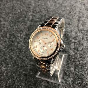 Reloj de lujo para mujer con logotipo personalizado, zirconia, oro rosa, moissanita, esmerilado, elegante. - Product Image 4