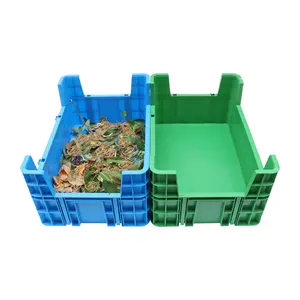 QS Customized Size 600x400x190mm PP Black Soldier Fly Mealworm Stackable Plastic Insect Breeding Trays For BSF Farming