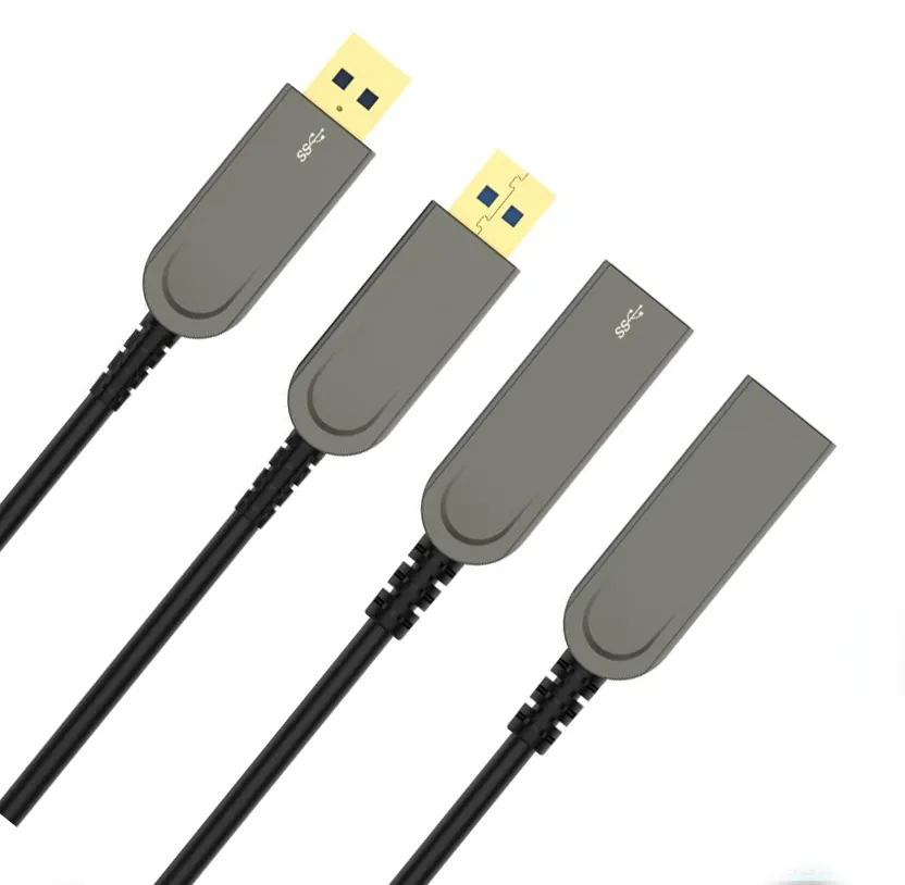 Shinestrong Kabel AOC Optik Aktif USB 3.0, Kabel Repeater Aktif USB 3.0 AM Ke AF Hibrida 50M 100M