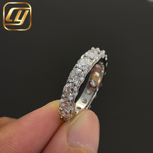 Fine Jewelry Round Brilliant Diamond 4MM IGI Certified 925 Sterling Silver Wedding Band <b>Ring</b> VS Clarity Lab Grown Diamond - Product Image 6