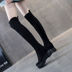 Haute Qualité Logo Personnalisé Femelle Bout Rond Intérieure Surélévation Long <span class=keywords><strong>Bottes</strong></span> Lady Chunky Talon <span class=keywords><strong>Bottes</strong></span> Femmes à Hauteur Du Genou <span class=keywords><strong>Bottes</strong></span> Pour Dames - Product Image 1