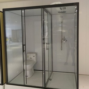 Salle de bain intégrée tout-en-un, étanche, isolée, avec toilettes rectangulaires coulissantes, style ouvert, douche carrée complète pour - Product Image 4