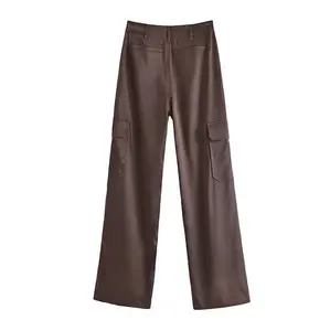 Pantaloni da lavoro oversize da donna OEM con coulisse pantaloni sportivi larghi a vita bassa con coulisse fondo da jogging pantaloni Cargo retrò