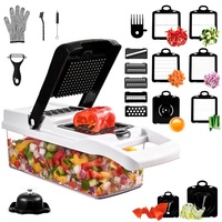 Hachoir à légumes multifonctionnel 26 en 1 Articles de cuisine en métal Mandoline Coupe-légumes manuel