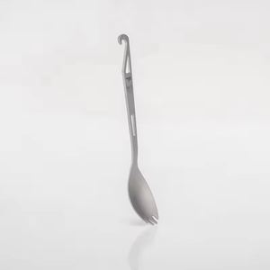 Fourchette-cuillère-outil multifonction 3-en-1 en titane pur sablé de qualité supérieure, ouvre-bouteille, couverts robustes pour les aventures en plein air - Product Image 2