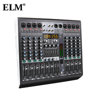 Amplificateur de mixage audio alimenté 8 canaux ELM avec Bluetooth, USB, 256 effets numériques, 250W*2 pour scène et karaoké