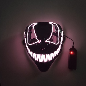 Masque LED lumineux en PVC pour Halloween, motif Vénome Clown V-Shaped Script-Killing Werewolf, pour fête d'horreur intégrale - Product Image 4