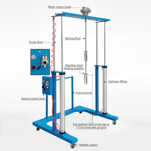 气动搅拌机 250 加仑 IBC 大型桶专用可调速自动升降胶水油墨涂料搅拌机 - Product Image 6