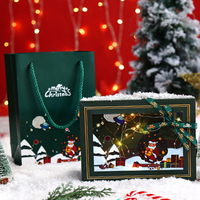 Boîte cadeau vide pour la veille de Noël, boîte cadeau surprise, emballage créatif pour Noël et Thanksgiving, boîte en carton recyclable, PVC transparent