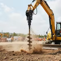 Tarière hydraulique robuste pour excavatrice, chargeuse compacte, machine de forage de terre