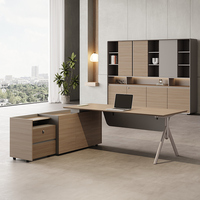 Ensemble bureau et chaise d'ordinateur de direction en bois modulaire moderne avec panneau Design 2 Drawers5-Year de garantie