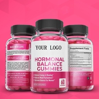 Gummies d'équilibre hormonal féminin pour les femmes avec Dong Quai et vitamine B6 sans sucre Supplément de santé Vegan Private OEM Package