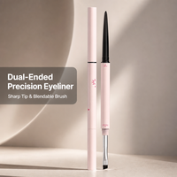 Crayon eyeliner avec pinceau de mélange professionnel, pour un look ailé sans effort, pinceau angulaire doux pour un mélange parfait, yeux naturellement définis
