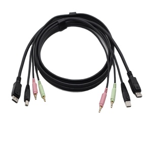 Câble convertisseur USB DP 4-en-1 avec prise audio 3,5 mm (3 positions) pour ordinateur portable, noyau en cuivre, design compact - Product Image 1