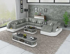 Conjunto de muebles para sala de estar, sofá moderno de cuero, diseño lujoso y cómodo, muebles reclinables seccionales para sala de estar