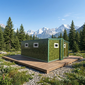 Villa préfabriquée extensible à double aile pour l'extérieur, mini-maison économique, maison-conteneur beige - Product Image 1