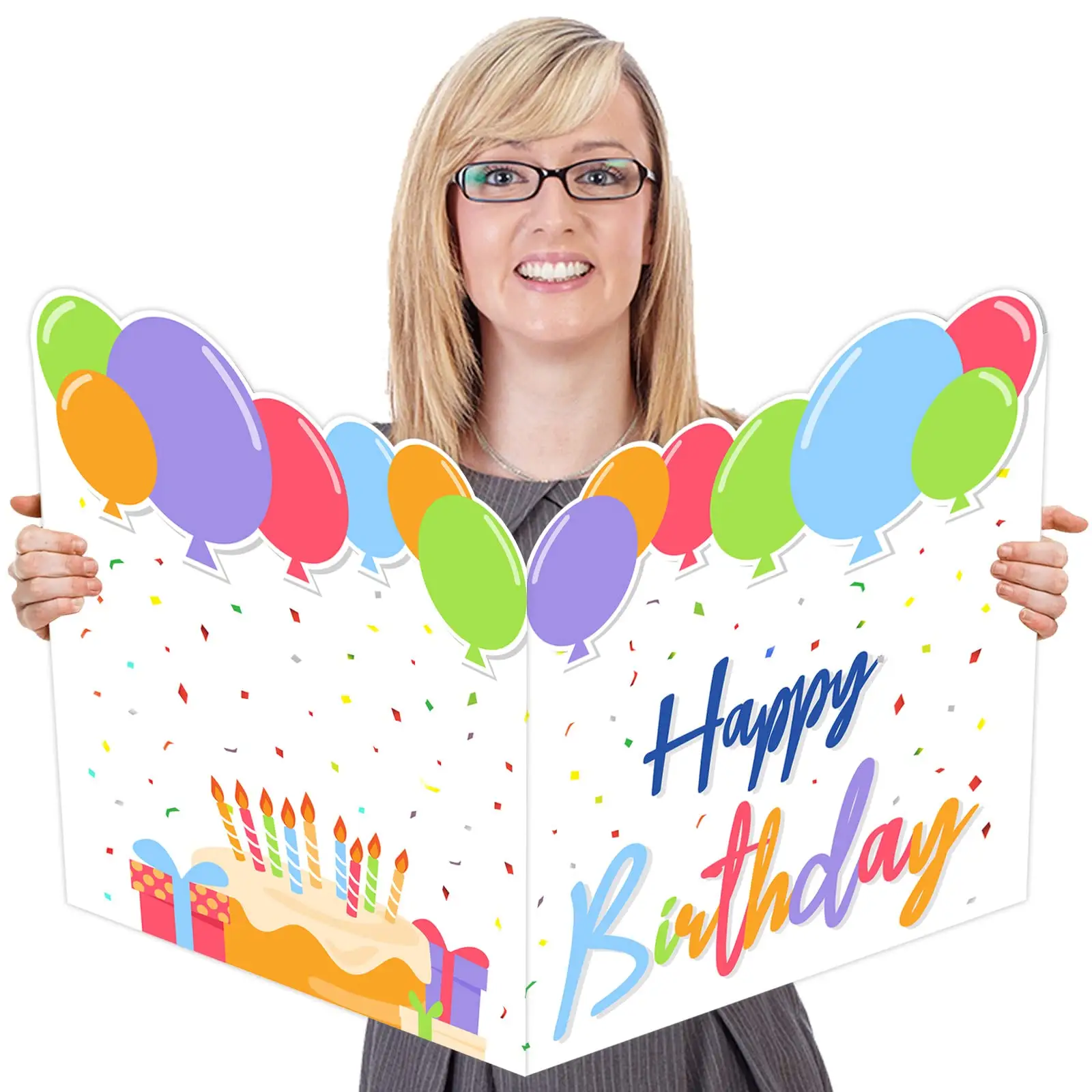 Myway Party Greeting Jumbo Giant Guest Book Big Happy Birthday Party Signs Decorations Extra Large Birthday Gifts Cards