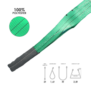 Cinghia Piatta a Doppio Anello 2.000 Kg. 3 Metri Verdi - Product Image 2