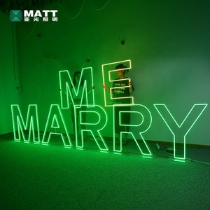 MATT usine fabrication autoportante MARRY ME RGB changement <span class=keywords><strong>de</strong></span> couleur forme <span class=keywords><strong>de</strong></span> coupe design décorations PVC sur mesure intérieur led ne - Product Image 6