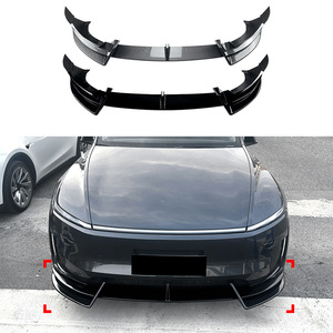 Amp-Z Tesla Model Y Front Bumper Lip 2024 Refresh Matte Black Carbon Fiber Texture Splitter Car Body Kit - Product Image 1