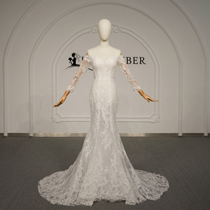 Jancember GT281 - Vestido de <span class=keywords><strong>Novia</strong></span> Sirena con Bordado de Encaje y Sobrefalda, Estilo Romántico y Elegante - Product Image 2
