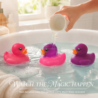 40 ° Canard en caoutchouc changeant de couleur à l'eau chaude, jouet de bain sûr en PVC souple, sensible à la température, jouets de baignoire pour enfants, logo personnalisé