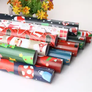 Papel de regalo de Navidad personalizado Pulpa de tejido reciclado con acabado recubierto y sin recubrimiento para diseños impresos decorativos