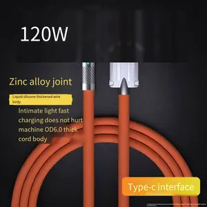 120W Zinc Alloy Data Cable 6A Super Fast Charge Data Cable For PG Mobile Phone