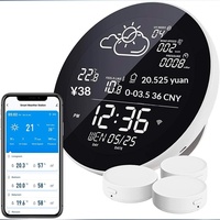FY890 Tuya Estación Meteorológica Inteligente WiFi de Plástico con Reloj |   Reloj de Escritorio Digital LED con Control por Aplicación |   Hora de Pronóstico Meteorológico Automático