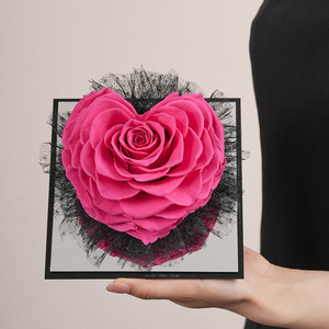 Rosa Preservada en Forma de Corazón Grande en Caja con Espejo - Regalo de Flor Eterna <span class=keywords><strong>para</strong></span> Ella, Día de San Valentín, Aniversario, Cumpleaños - Product Image 5