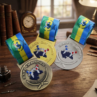 Médailles de haute qualité Jiu Jitsu plaquées or, argent, cuivre, logo personnalisé, lettres, alliage de zinc, médailles de Taekwondo, médailles sportives en métal