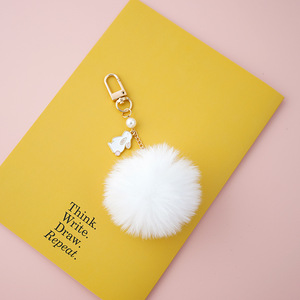 <span class=keywords><strong>Porte</strong></span>-clés pendentif pour sac d'école, motif lapin de lune mignon avec <span class=keywords><strong>pompon</strong></span>, pour couple, fille, style Instagram - Product Image 6