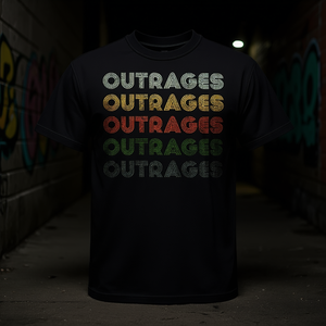 Camiseta Outrages estilo grunge vintage, camiseta negra, ropa informal para hombre - Product Image 3