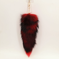 Pendentif en fourrure de renard véritable, doux, extra-large, en forme de queue de renard, fait main, pour sac, porte-clés, ornement
