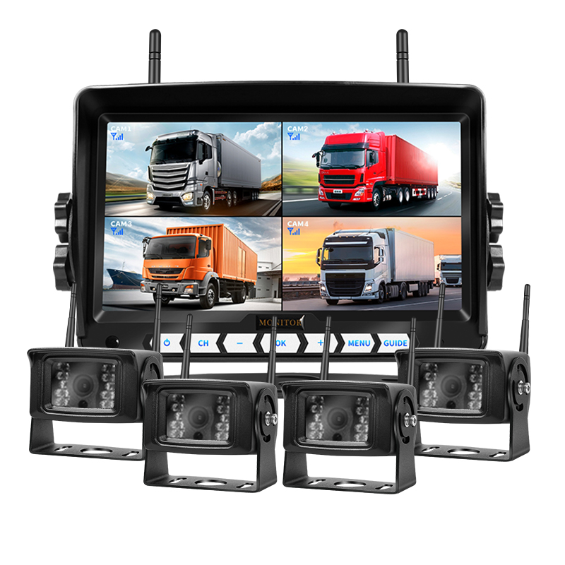 7 inch 4CH Wireless Monitor+4PCS Wireless Back Up Cameras
