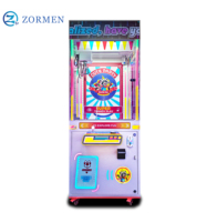 Zormen Machine de jeu à griffes mini individuelle, thème Carnaval, avec armoire lumineuse motif raton mignon pour fêtes, acceptant plusieurs modes de paiement et fonctionnant à pièces, pour jouets