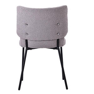 Hiện Đại Chất Lượng Cao Sang Trọng Màu Đen Trắng Ngà Nhà Bếp Nhà Hàng Taupe Màu Be Tuffted Nhung Ghế Ăn Cho Phòng Ăn - Product Image 5