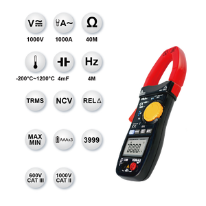 VA311A Digitales Zangenamperemeter 1000 Ampere LCD-Anzeige AC/DC 42mm Zange Widerstand 40MΩ Wechselstrom Temperatur Frequenz Diode - Product Image 2