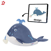 Mainan boneka bayi dan balita yang dapat dikustomisasi dengan desain paus kartun lucu dan mainan penghibur bayi dengan gel untuk meredakan nyeri gigi
