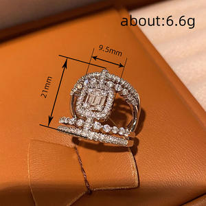 T0181 Geometric Diamond <b>Ring</b> <b>Set</b> Emerald Cut Bezel Setting Luxury Women's Fine Jewelry Engagement <b>Rings</b> - Product Image 4