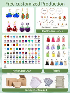 12/16 أقراط مرصعة بقلعة أكريليك لامعة برأس للنساء أقراط فأرة يدوية الصنع مرصعة بأعمدة مستطيلة فارغة - Product Image 6