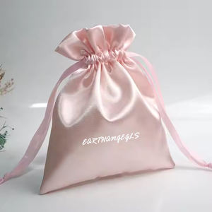 Luxe Zilveren Satijnen Tas Met Trekkoord Op Maat Logo Zacht Lederen Sieradentas Voor Geschenkverpakkingen - Product Image 4