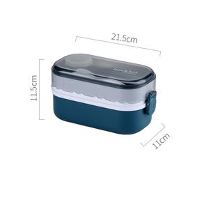 Lonchera de Plástico de Dos Niveles y Dos Compartimentos para Bebés y Niños, con Botella de Agua, Material de Grado Alimenticio, Reutilizable, Venta al Por Mayor - Product Image 6