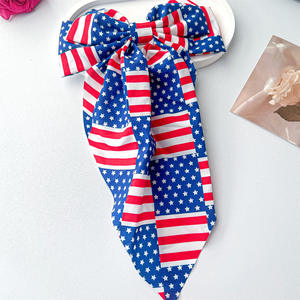 Diadema con lazo de la bandera estadounidense para el Día de la Independencia, cinta de satén para el cabello, decoraciones para fiestas de primavera, transfronterizas, para el mercado norteamericano. - Product Image 5
