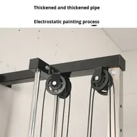 Station de musculation murale en acier inoxydable avec système de poulies doubles et positions réglables pour équipement de fitness