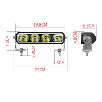 Barre lumineuse LED 12-60V 80W à une rangée, faisceau spot et large, pour conduite tout-terrain, antibrouillard, étanche IP67 pour camion, SUV, tracteur, voiture