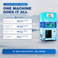 Distributeur automatique de glace commercial 24h/24, machine à glaçons en libre-service, ensachage, fonctionnement à monnayeur, extérieur, SDK, basé sur le cloud